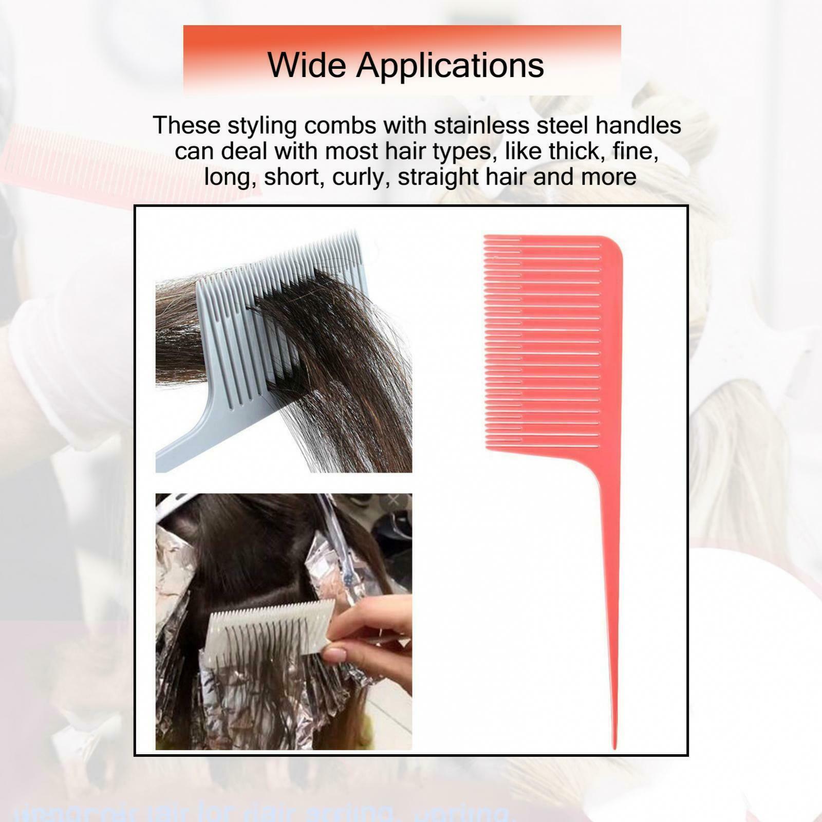 3 Pieces ABS Sectioning Weaving Highlighting Foiling Hair Comb Hair Combs