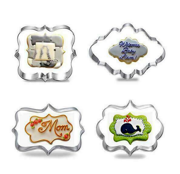 Stainless Steel Plaque Cutter Mold Cookie Cake Frame Oval Square Rectangle