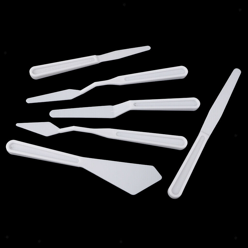 6pcs Plastic Acrylic Oil Painting Palette Tool Spatula Paints Mixing Tools