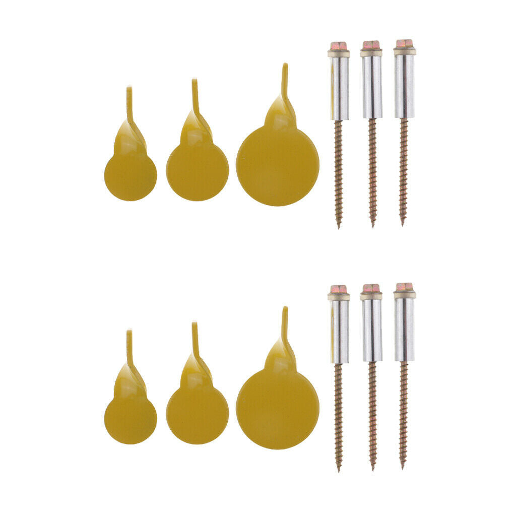 Set of 6 Stainless Steel Spinner Target Plinking Target Wall Tree Stick