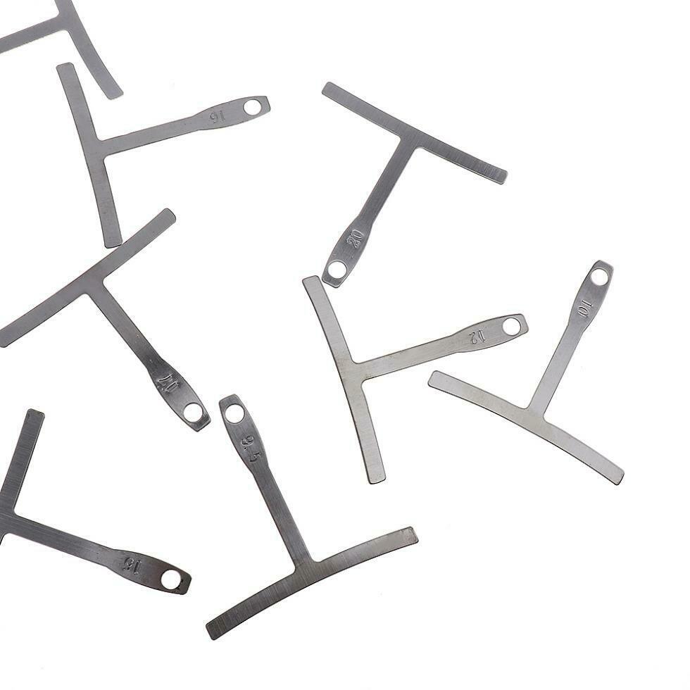 9x Stainless Steel Guitar String Radius Gauges Bridge Saddle Adjustment Tools