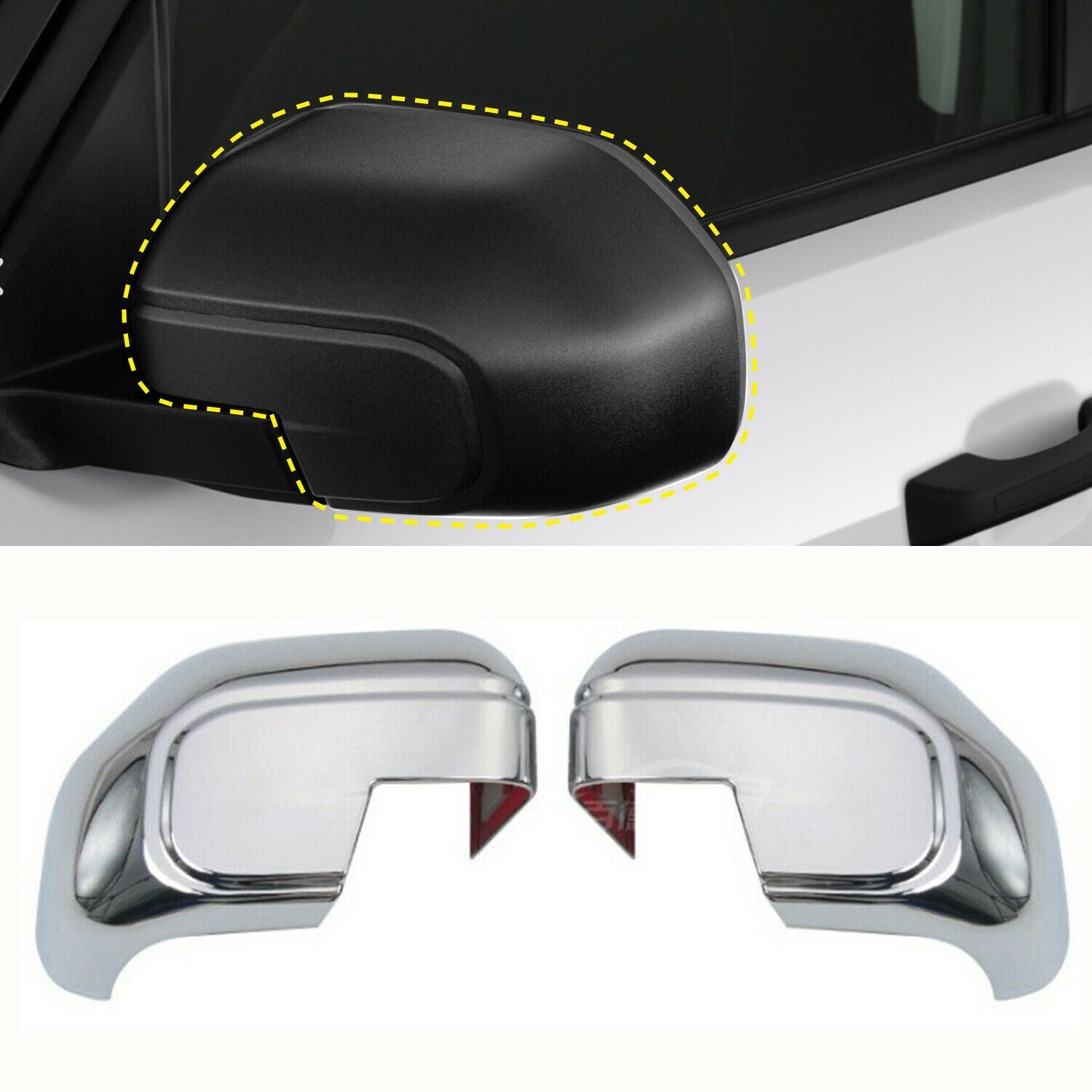 ABS Chrome Side Rearview Mirrors Cover Trim For Ford Bronco Sport 2021-2022