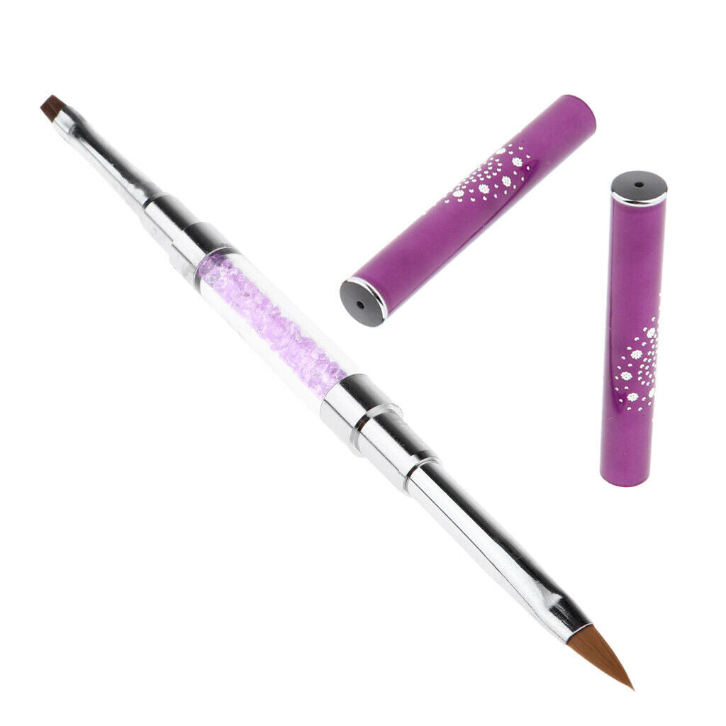 Dual Sides Nail Brush UV Gel Polish Drawing Liner Painting Pen Purple Shank