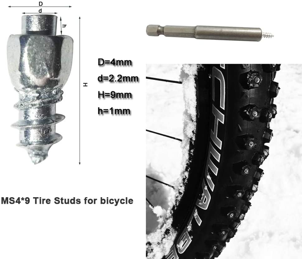 Marrkey 9mm Tires Studs Screw Ice Snow Carbide Spikes Wheel Tyres Studs for Bicy