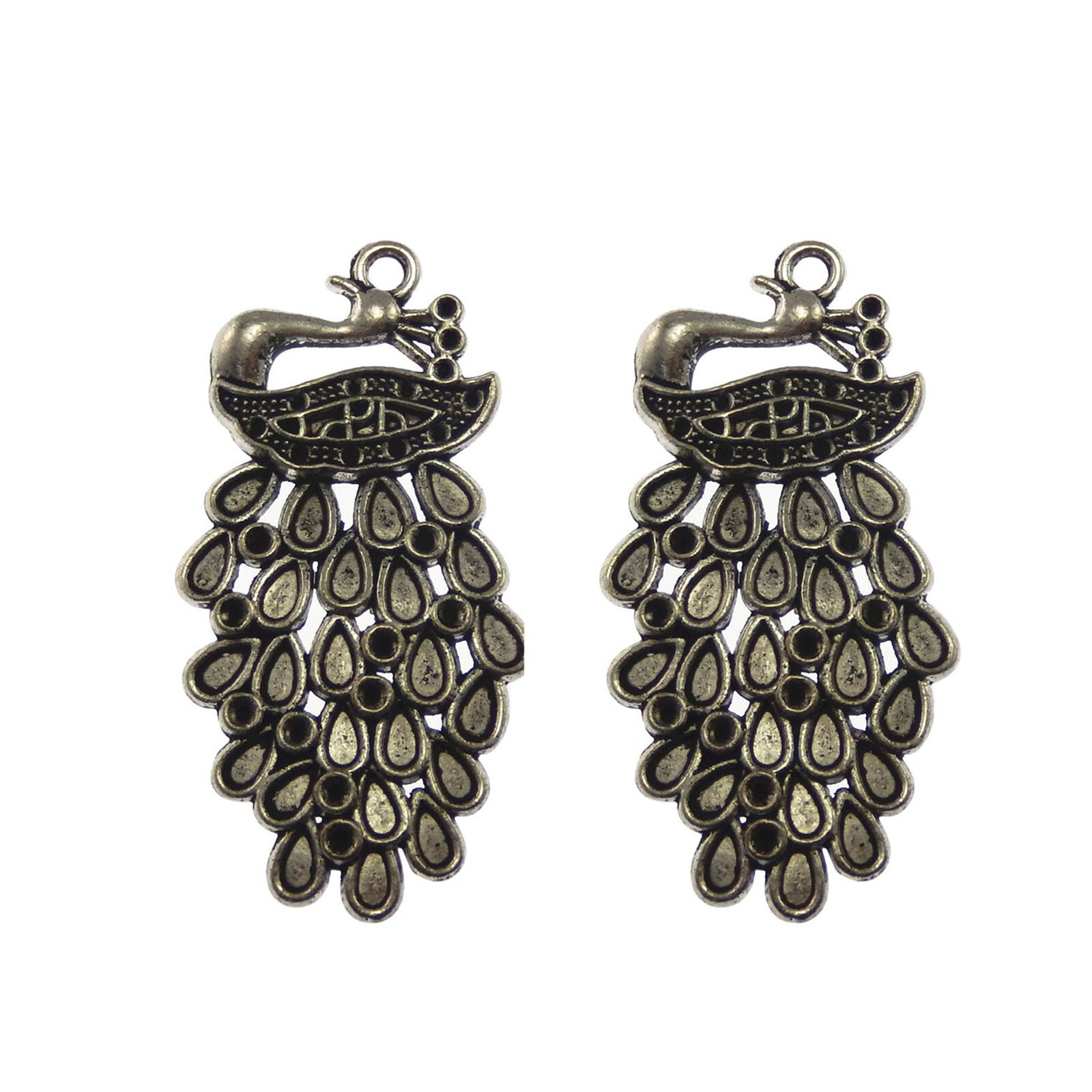 14 pcs Antiqued Bronze Alloy Peacock Charm 42x22 mm Pendant Findings DIY