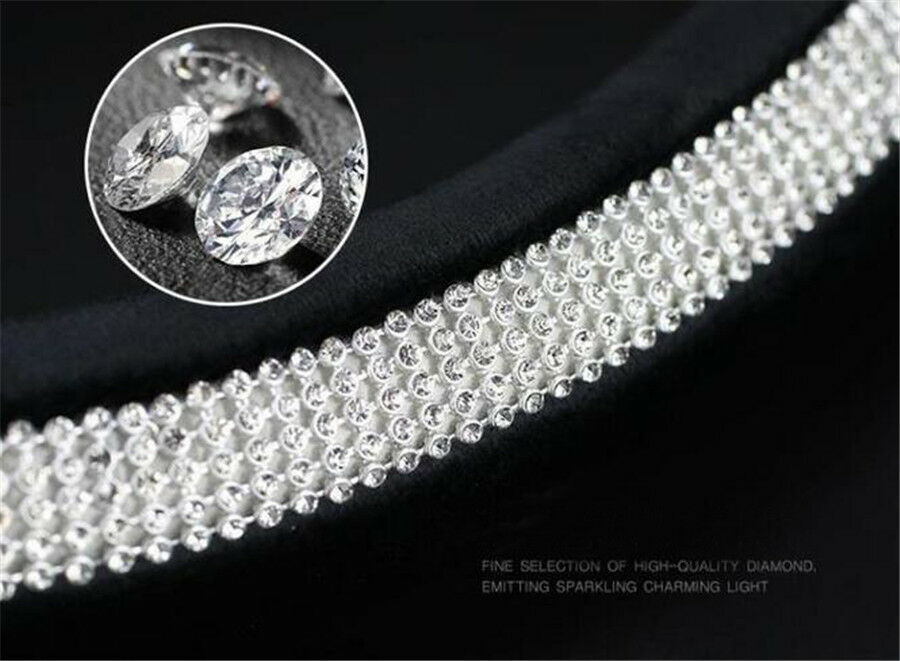Luxury Lady Shiny Swan Rhinestone Black Leather Car Steering Wheel Cover 15"38cm