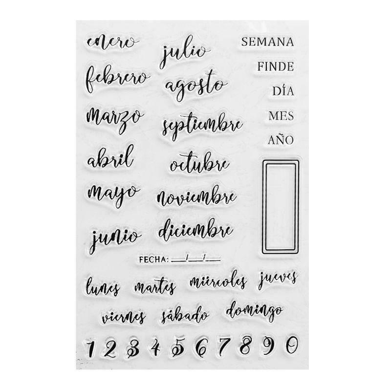 Spanish Dates Silicone Clear Seal Stamp DIY Scrapbooking Embossing Photo Album