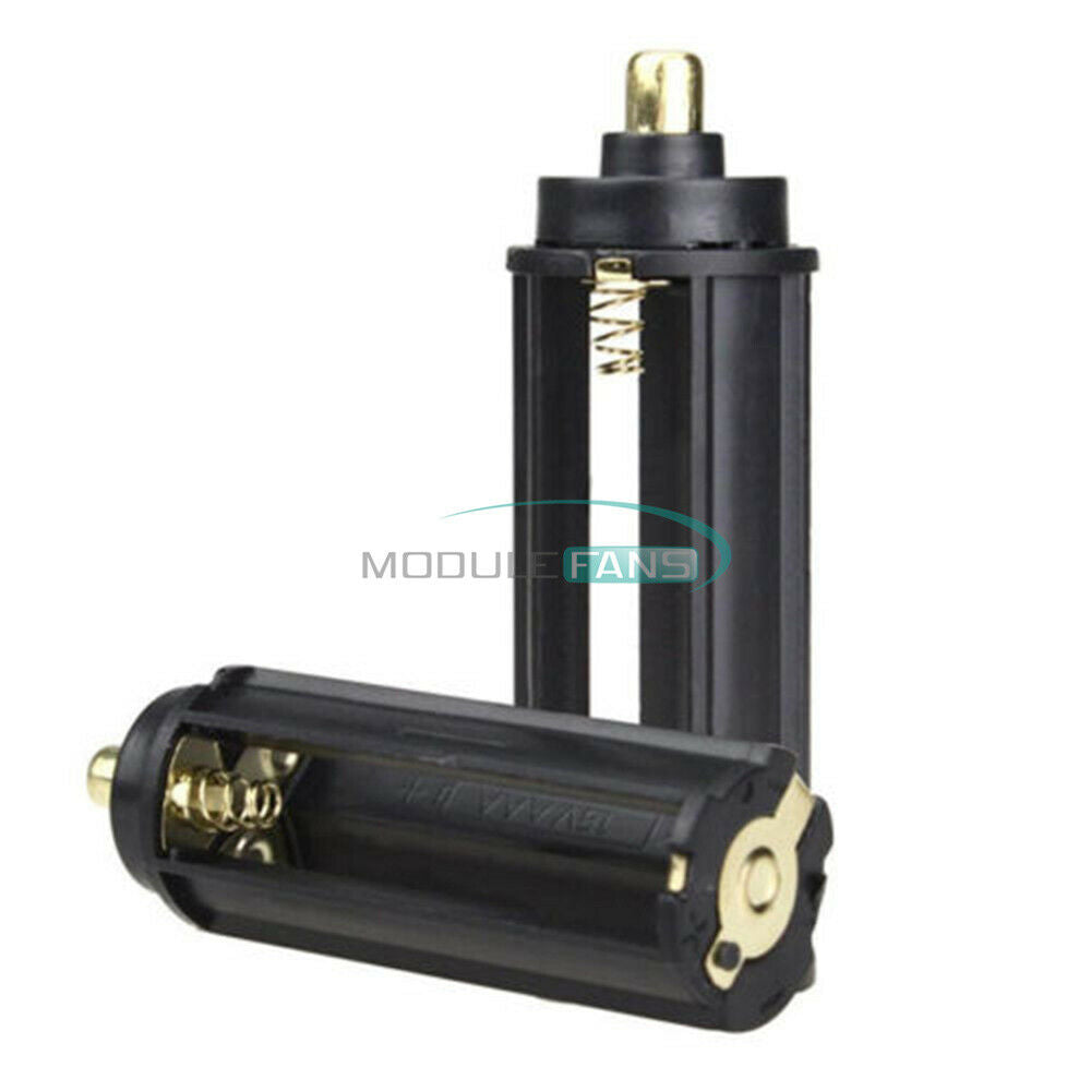 4PCS Black Cylindrical 3AAA Plastic Battery Holder Case Box For Flashlight Lamp