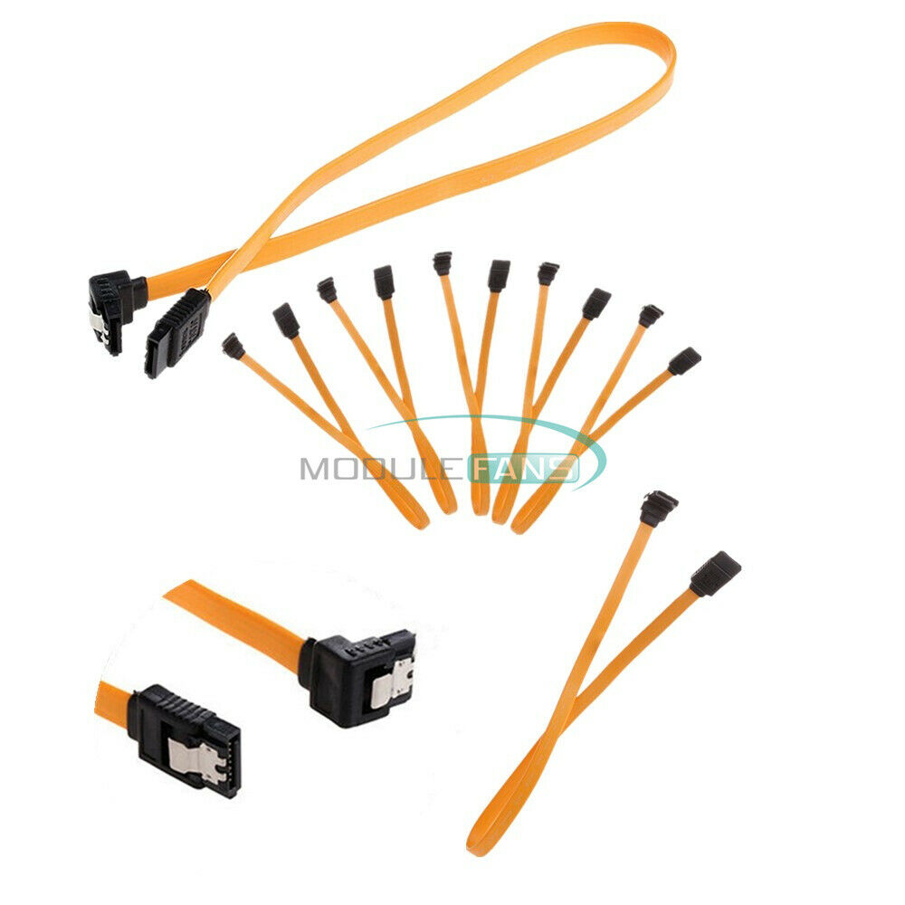 2PCS Serial SATA RAID DATA HDD Hard Straight-Right Angle 45cm Signal Drive Cable