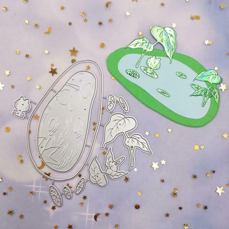 Frog Leaf Pond Metal Cutting Dies Stencil DIY Scrapbooking Album Paper Card Mold