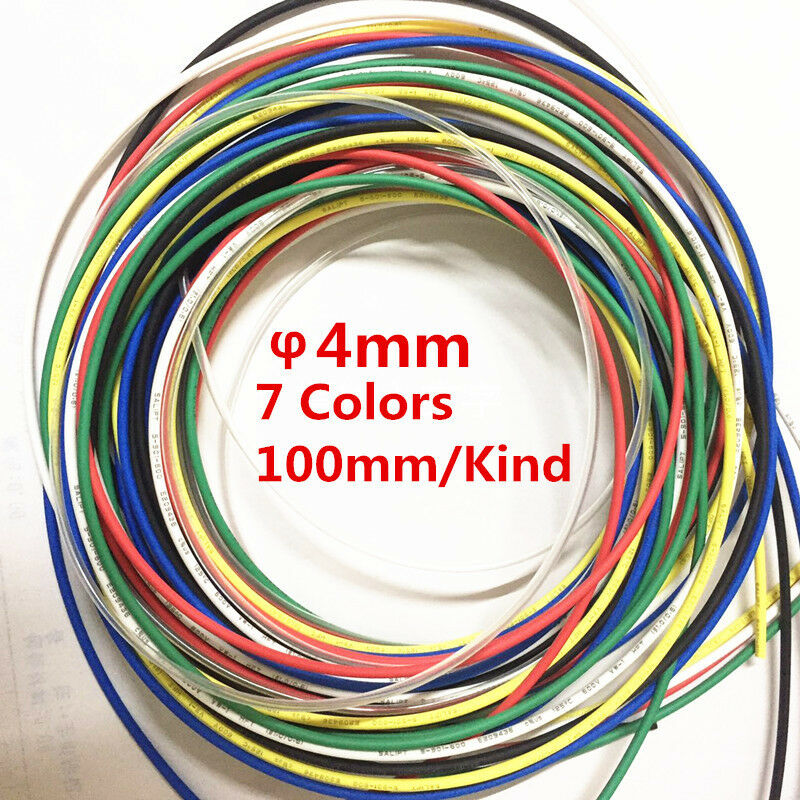 7 Pcs 7 Color 4mm 4 mm Heat Shrink Tubing Tube Sleeving Wrap cable Assorted 2:1
