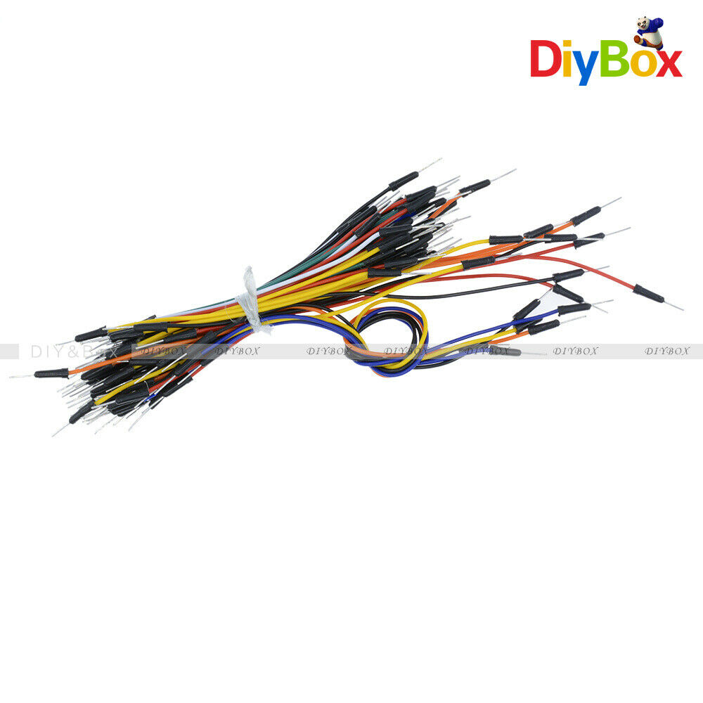 [10PCS] Male to Male 65pcs Solderless Flexible Breadboard Jump Cable Wires Color