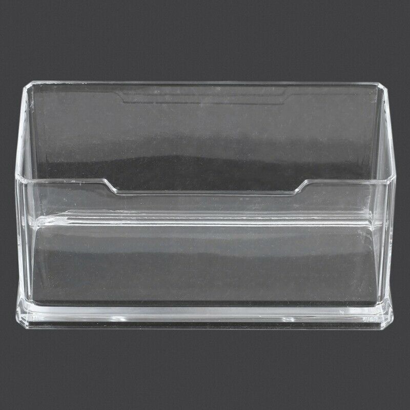 New Clear Desktop Business Card Holder Display Stand Acrylic Plastic Desk ShelK6