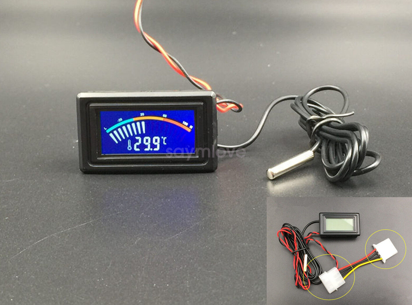 Dual CD Rom Bay Acrylic Water Tank Reservoir With Thermometer Flowmeter G1/4