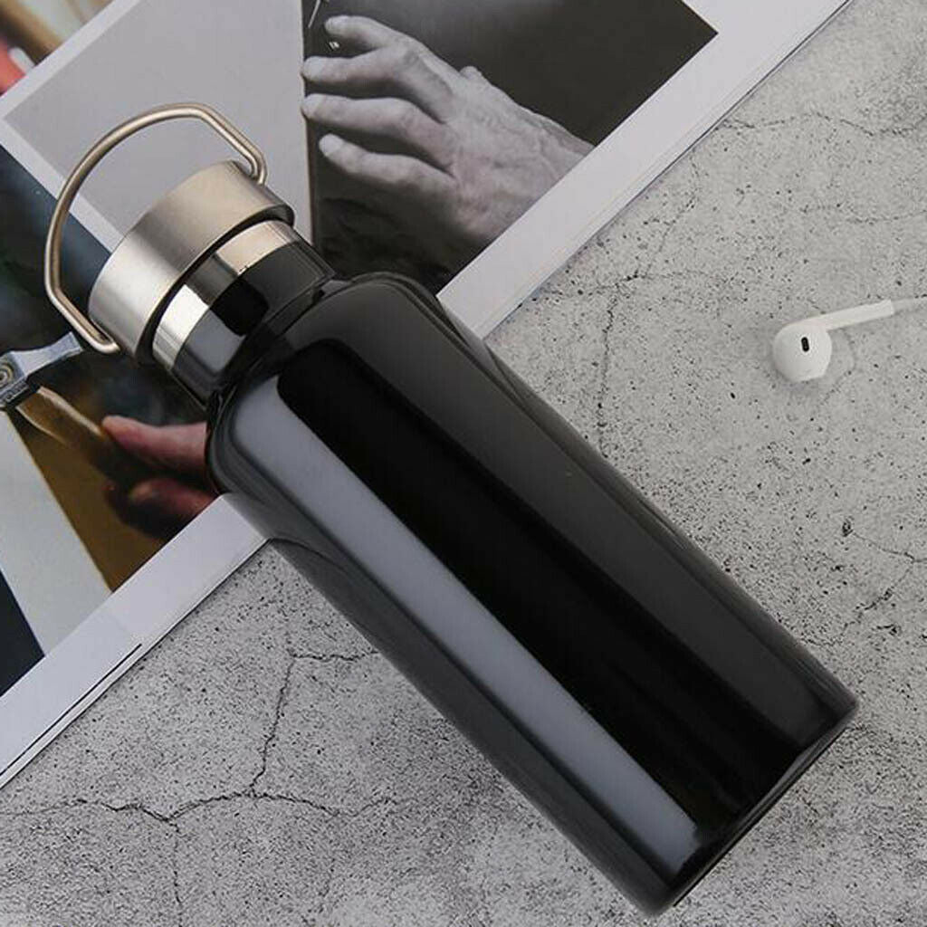 500ml Black Camping Hiking Travel Sport Bottle Water Drinking Vacuum Cup and