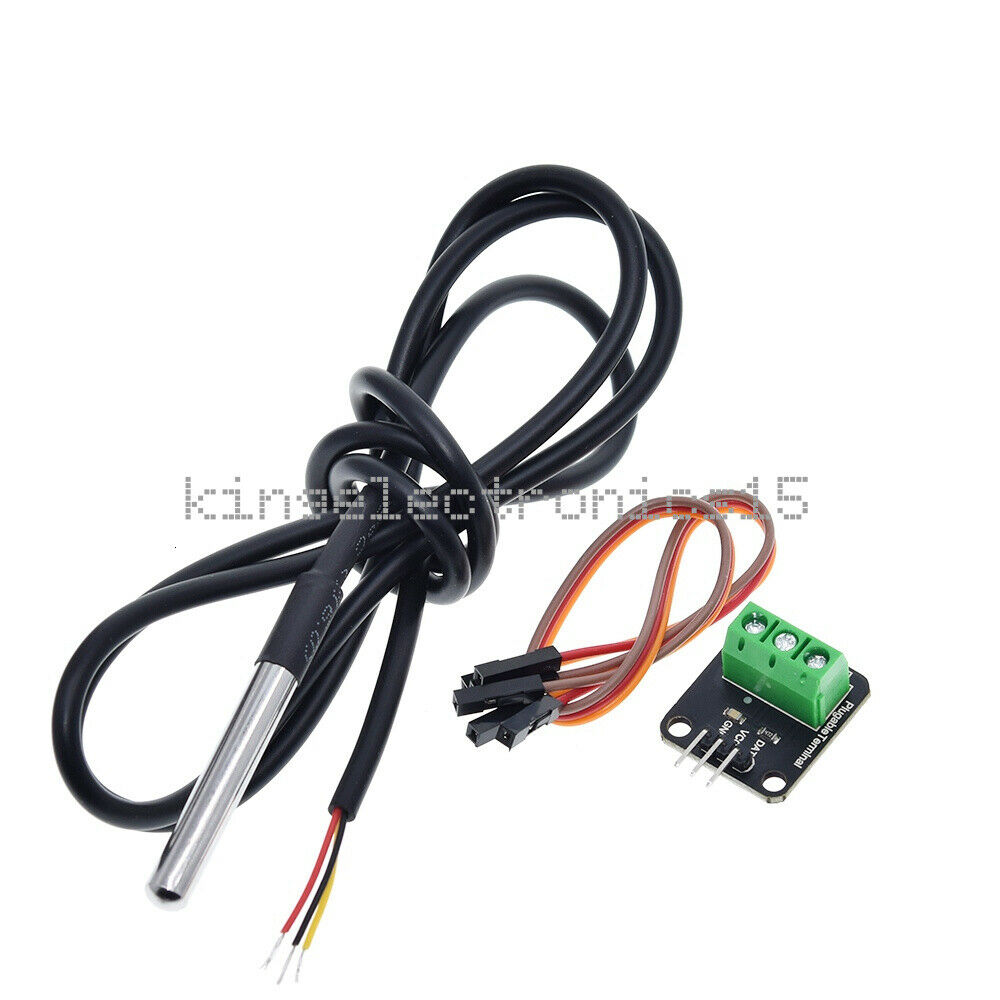 WaterProof DS18B20 Temperature Sensor Module Probe+Terminal Adapter For Arduino