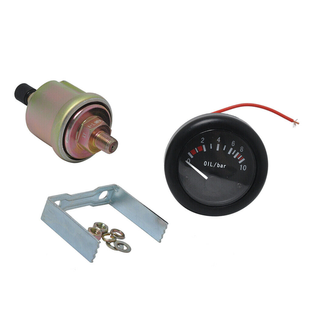 Oil Pressure Gauge LED Backlight + NPT1/8 Sensor for Boat Mairne 2" 52mm