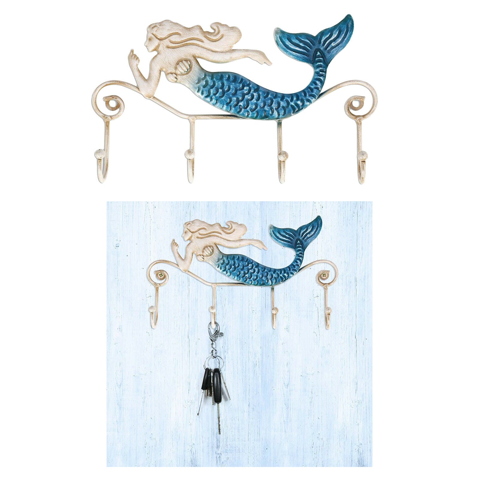 Key Holder Hooks House Storage Wall Mounted Rack for Mudroom 23x3x13cm