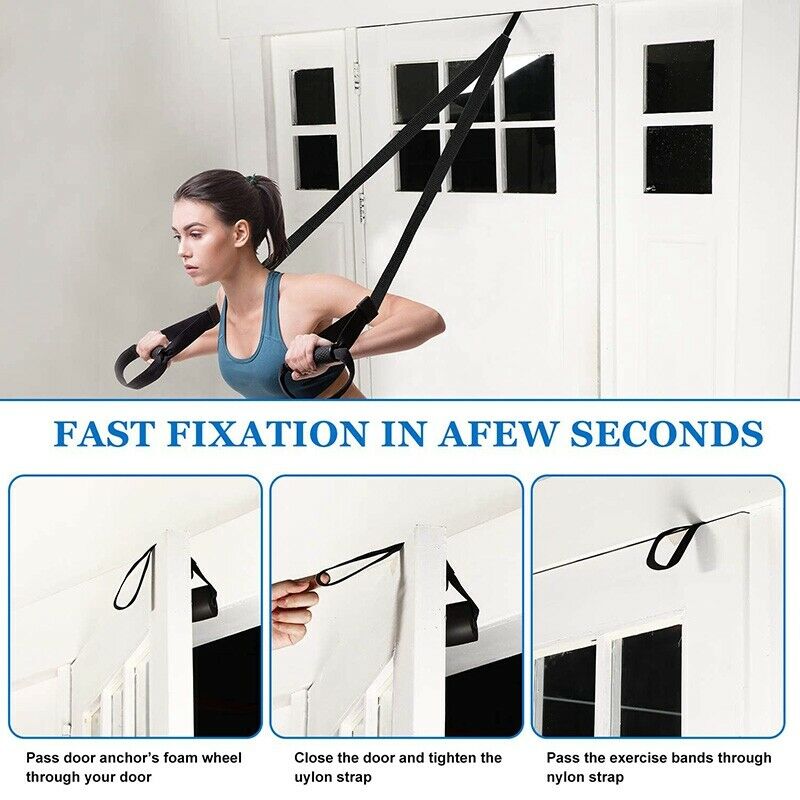 8 Pieces Resistance Bands Door Anchor Gym Fitness Door Attachment for Home GK7Z2