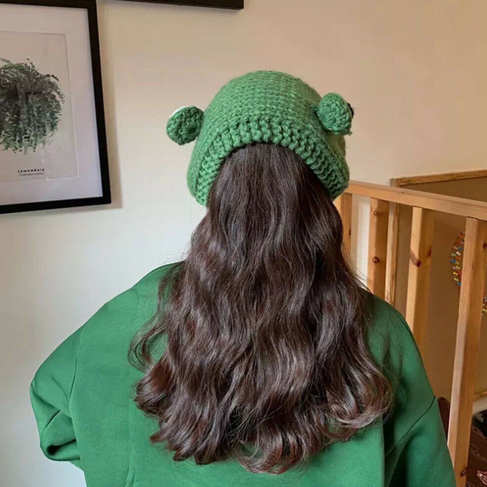 Winter Skullies Cute Women Frog Hat Crochet Knitted Hat Costume Beanie Hat Cap