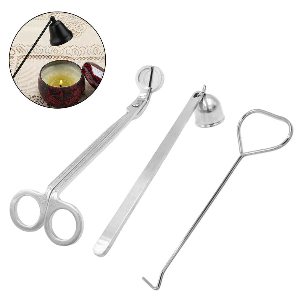 3PCS/Set Candle Wick Trimmer Snuffer Dipper Candlewick Cutter Tool Kit