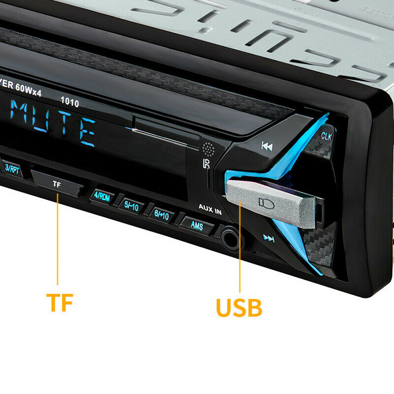 DC12V 1 Din 4-Channel Digital Bluetooth Audio USB/SD/MP3/WAV Radio Stereo Player