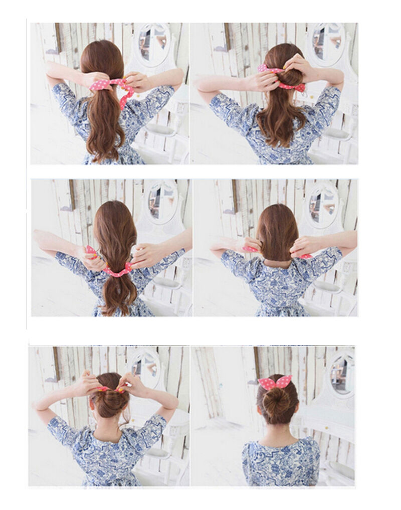 Rabbit Ear Magic Sponge Hair Styling Curler Roller Donut Bun Maker Twist'Tool XC