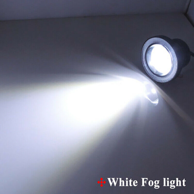 3.5" LED Car White Fog Light Red Angel Eyes Standlichtringe Driving Head Lamp