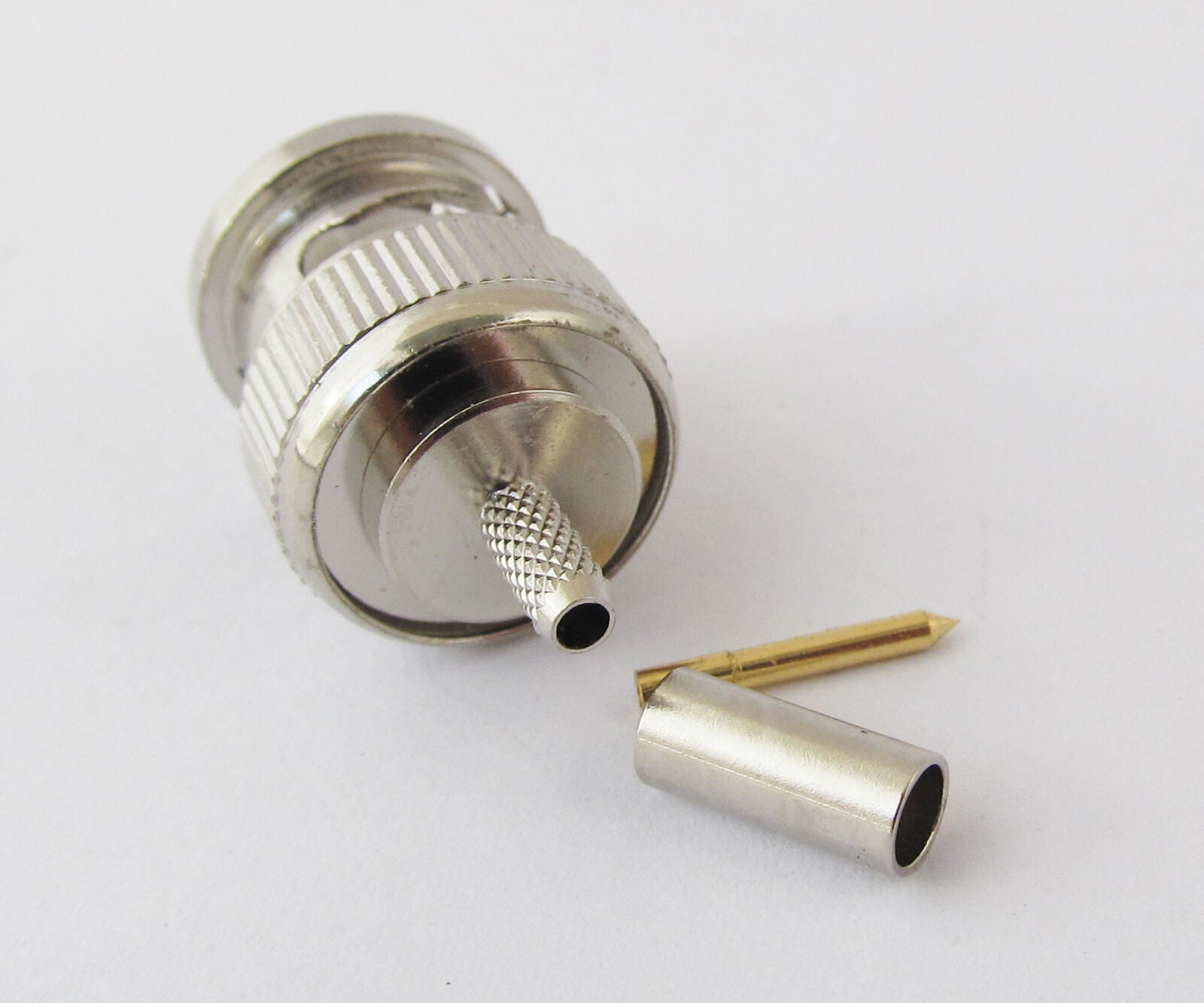 100pcs BNC Male Crimp Straight RF Connector for Coaxial Cable RG316 RG174 New