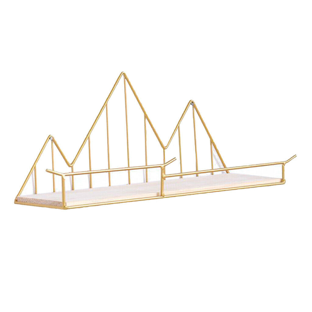 2pcs Iron Grid Wall Shelf Wall Storage Rack Display Shelf for Living Room