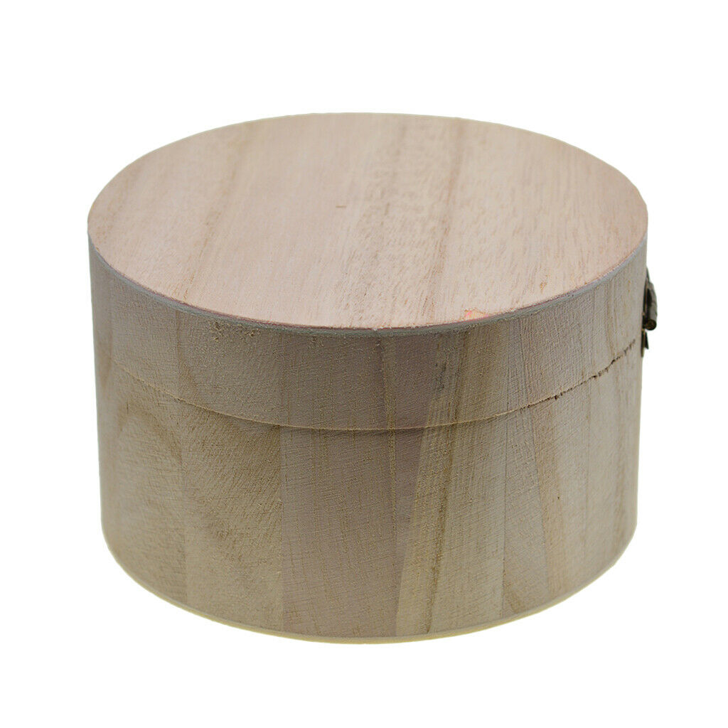 Wooden Jewelry Storage Box Case Magnetic Untreated Natural Wood Container