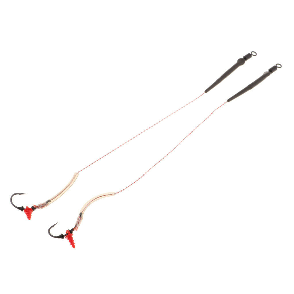 2pcs Carp Fishing Hair Rigs Braided Line High Carbon Steel Hooks G005