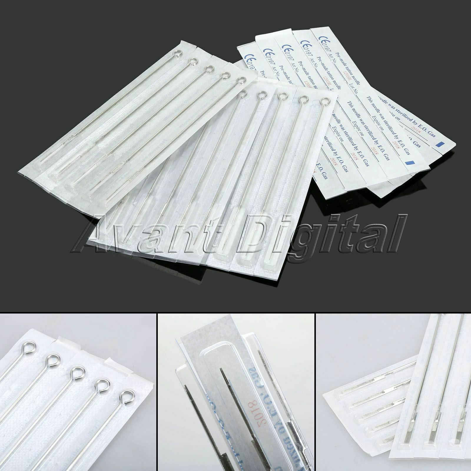 50pcs tattoo needle round liner needle surgical steel made 3RL+5RL+7RL+9RL+5RS