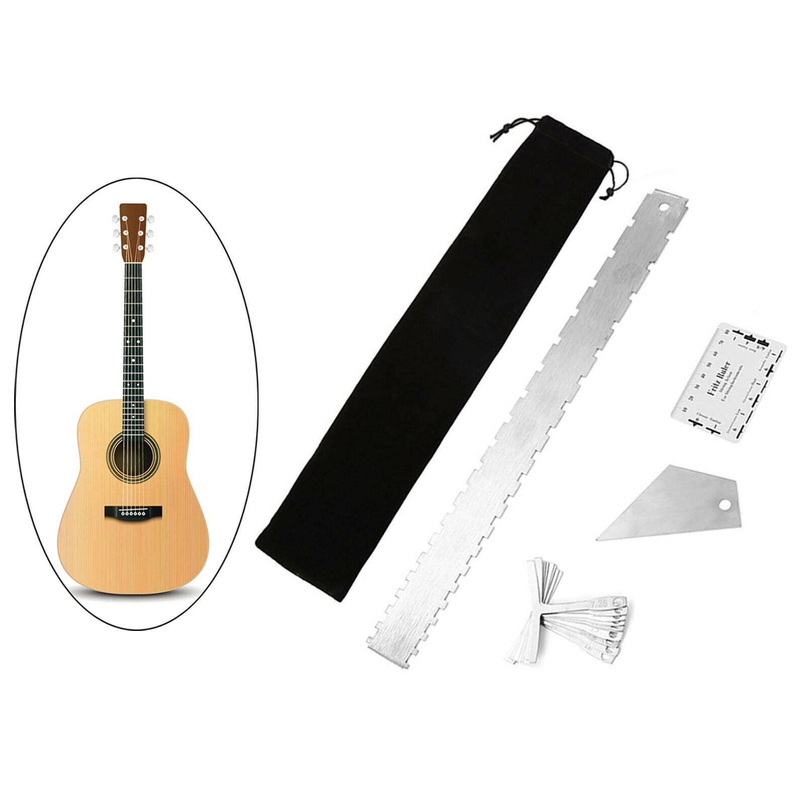 1Set Professional Guitar Luthier Tools String Action Ruler Understring Radius