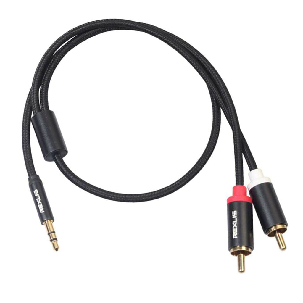 Black 50mm AUX AUX AUX AUX AUX AUX Cable Subwoofer Splitter Cable 50cm