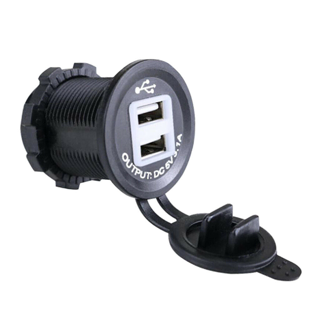 DC 5V3.1A Waterproof 2 USB Adapter Car Charger Motorcycle Power Supply