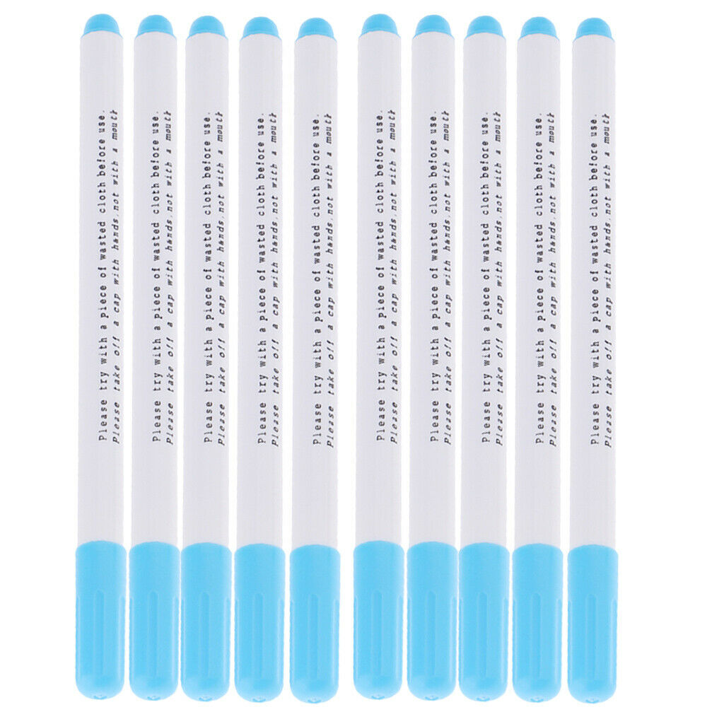 10pcs Blue Water Erasable Pen Water Soluble Pen