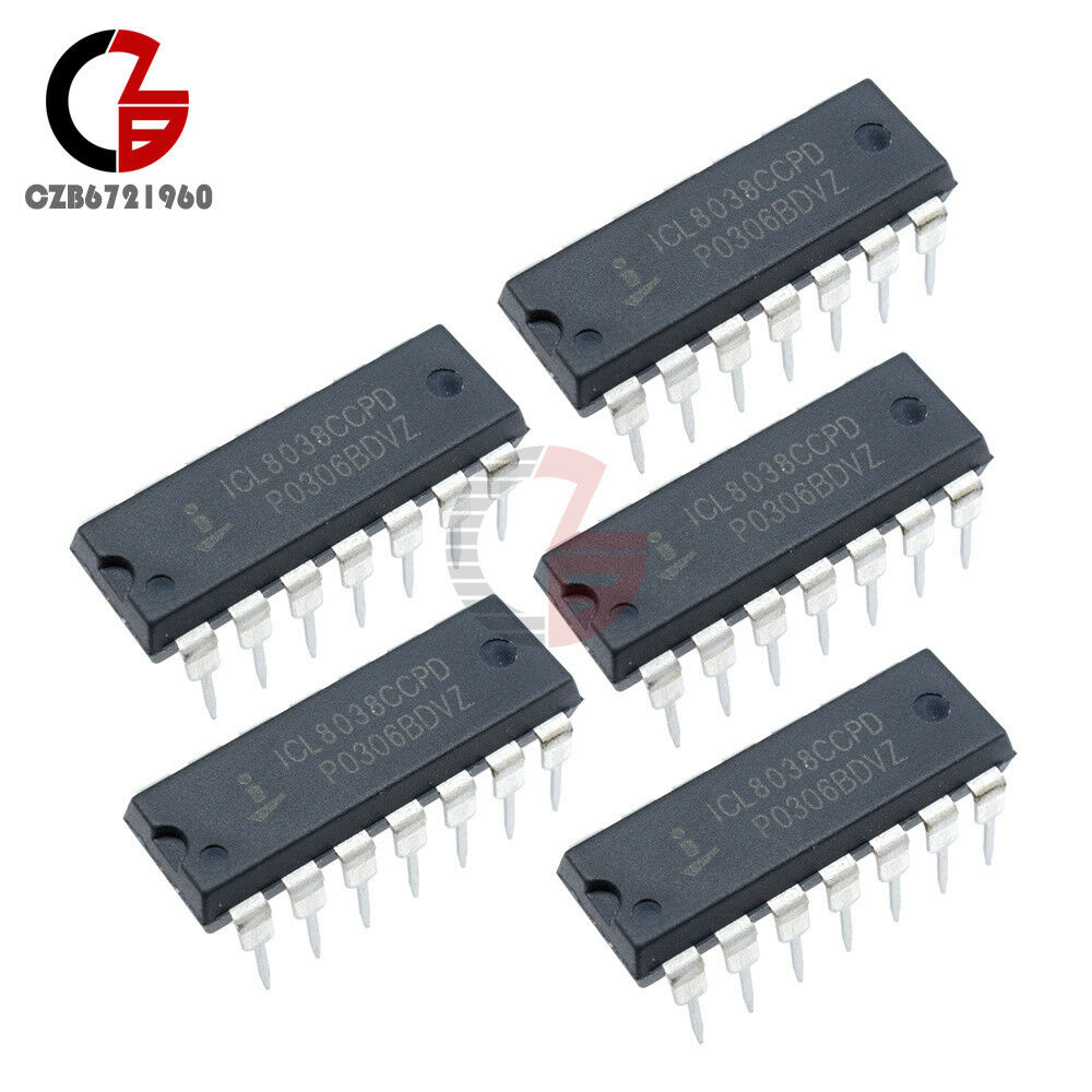5PCS ICL8038CCPD INTERSIL Signal Generator IC OSCILL GEN/VOLT CONTROL 14 DIP