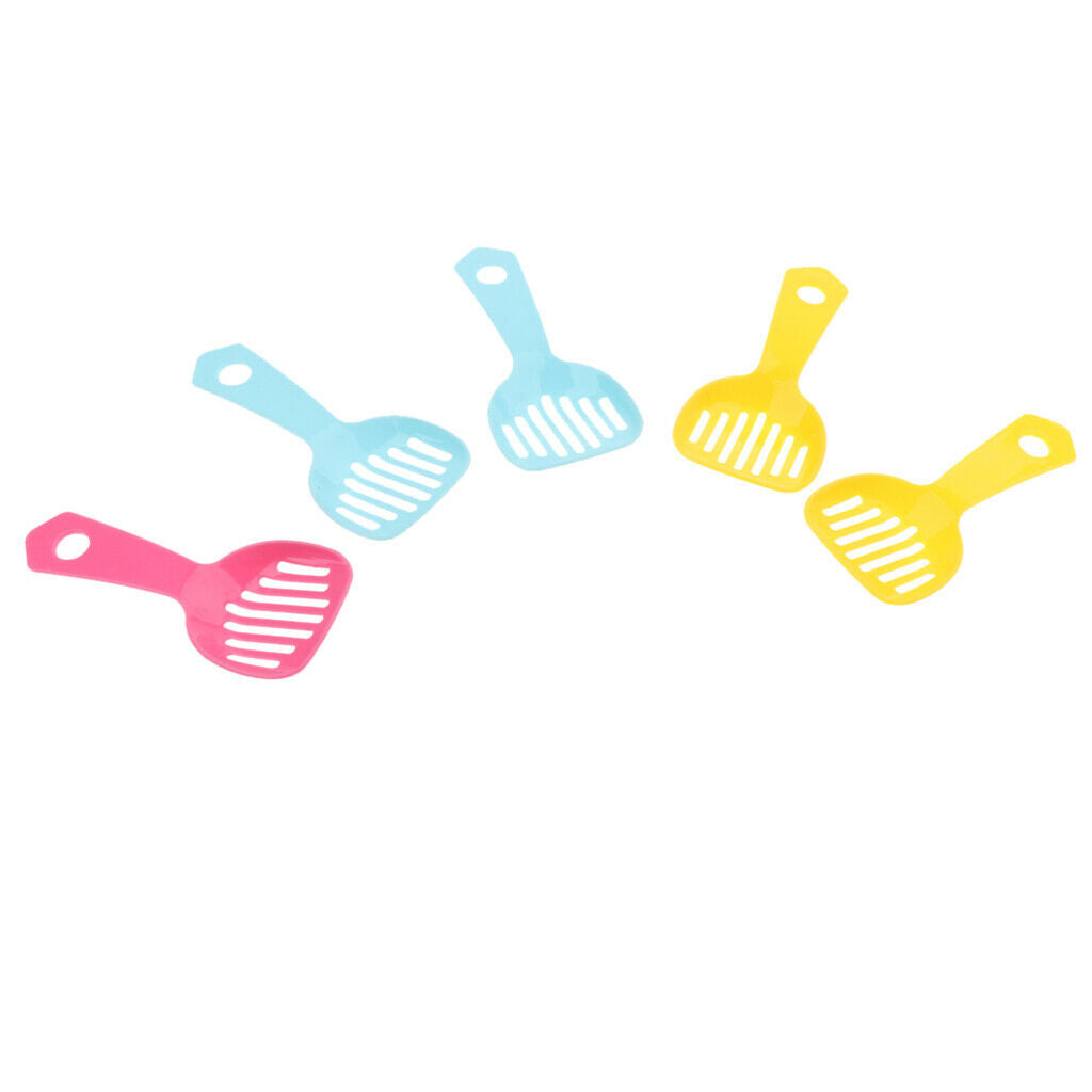 5pc Random Hamster Litter Shovel Hollow Plastic Bath Sand Cleaner Food Spoon