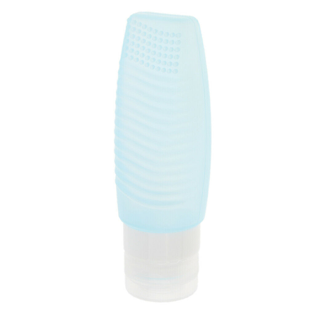 Silicone Squeezable Empty Lotion Shampoo Makeup Bottle 78ml Light Blue