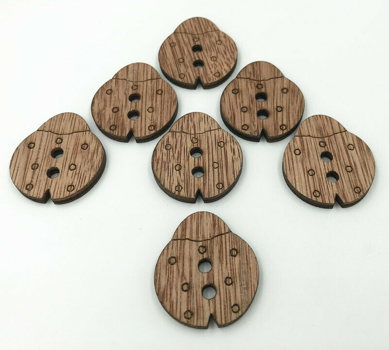 40pcs Wooden ladybug shape Button Sewing scrapbooking DIY accessories 32mm
