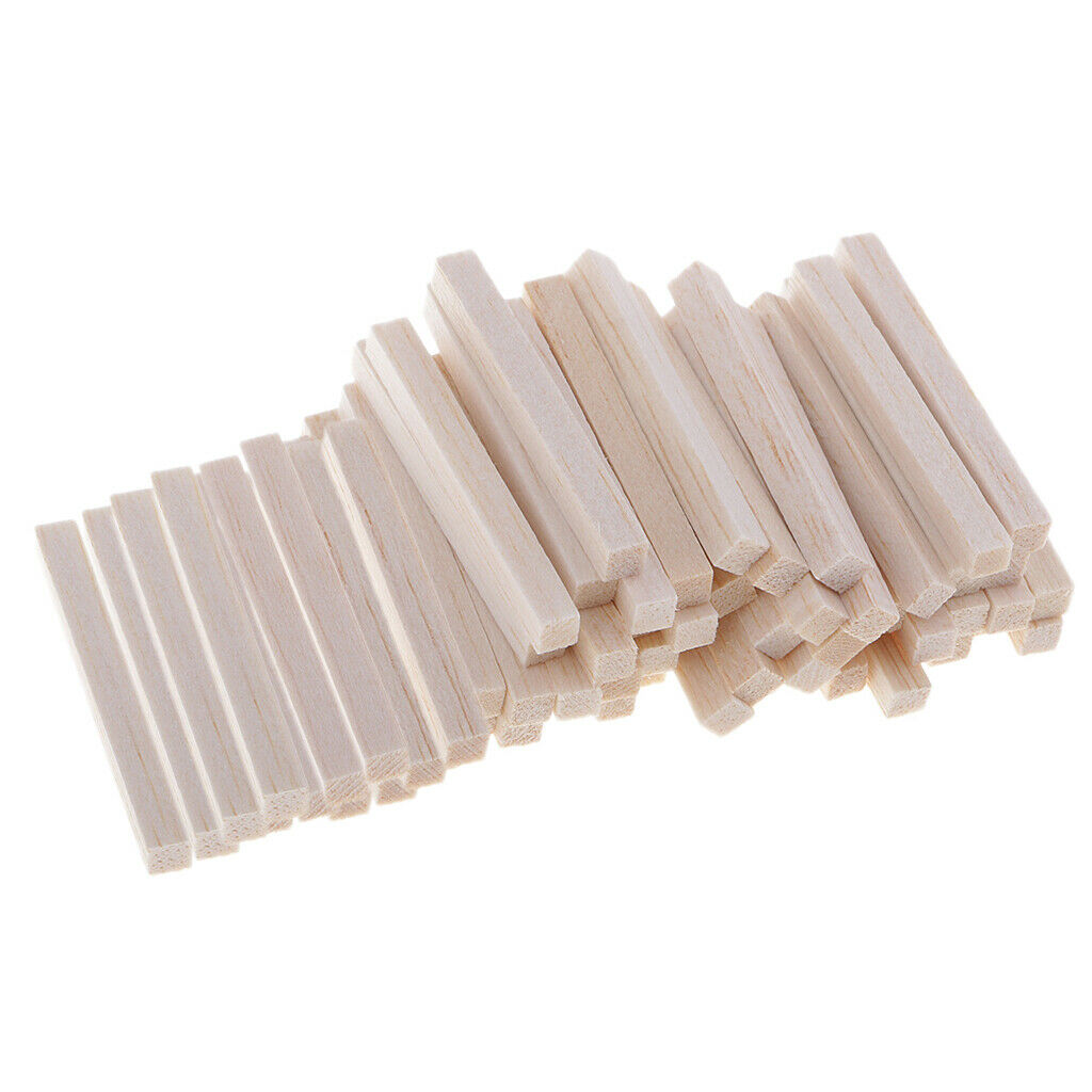2X Balsa Wood Blocks DIY Modelling Craft Wood Working Materials 60pcs 5x5x50mm