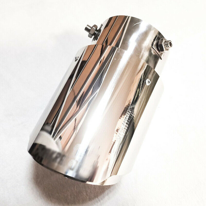 60mm Inlet Gloss Stainless Steel Car Exhaust Pipe Tail Muffler End Tip 89mm Out