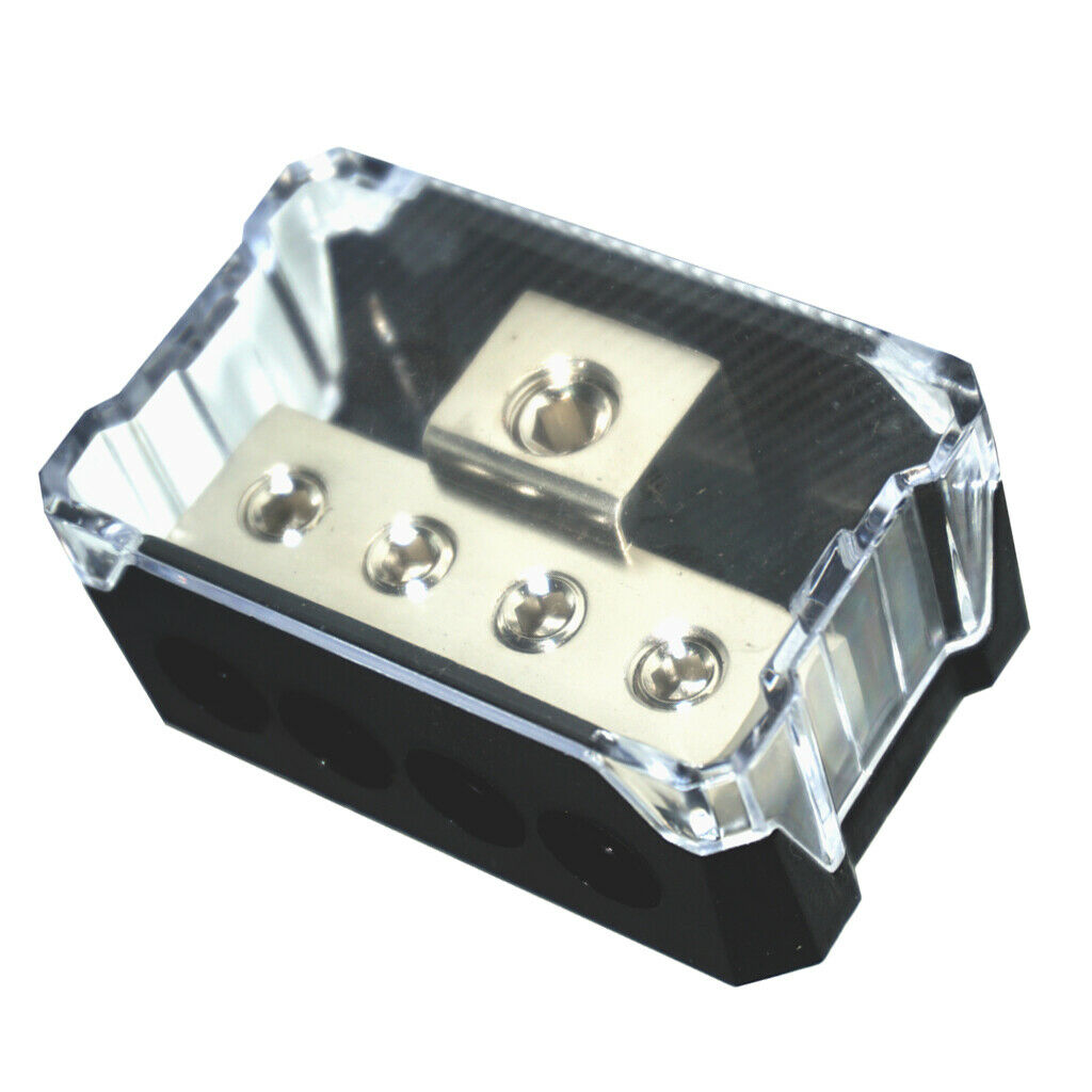 4-Way 0GA to 4GA Power/Ground Wire Distribution Block for Audio Amp Systems