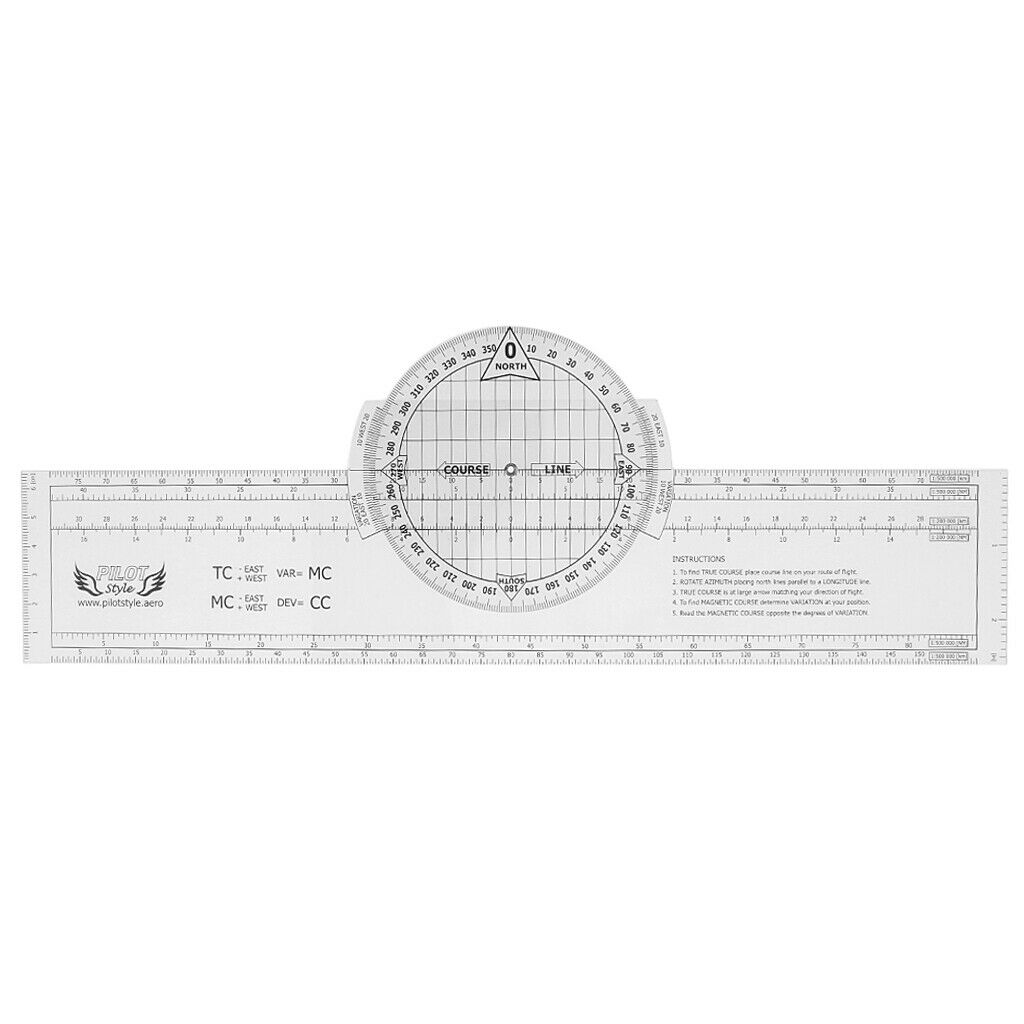 13.2 x 2.4 Inch Plastic Ultimate Rotating Navigation Plotter for  Training