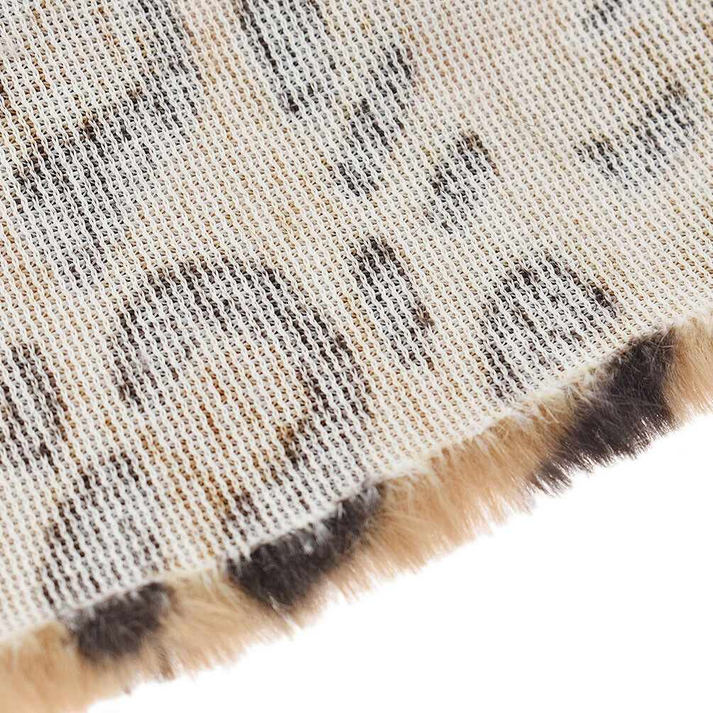 50x160cm Leopard Printed Fur Plush Fabric DIY Sewing Accessory Clothes Bag Decor
