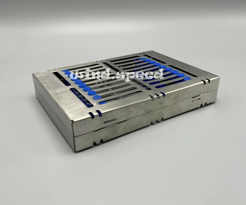 1pc Dental SS Autoclave Sterilization Cassette Rack Tray Box For 10 Instrument