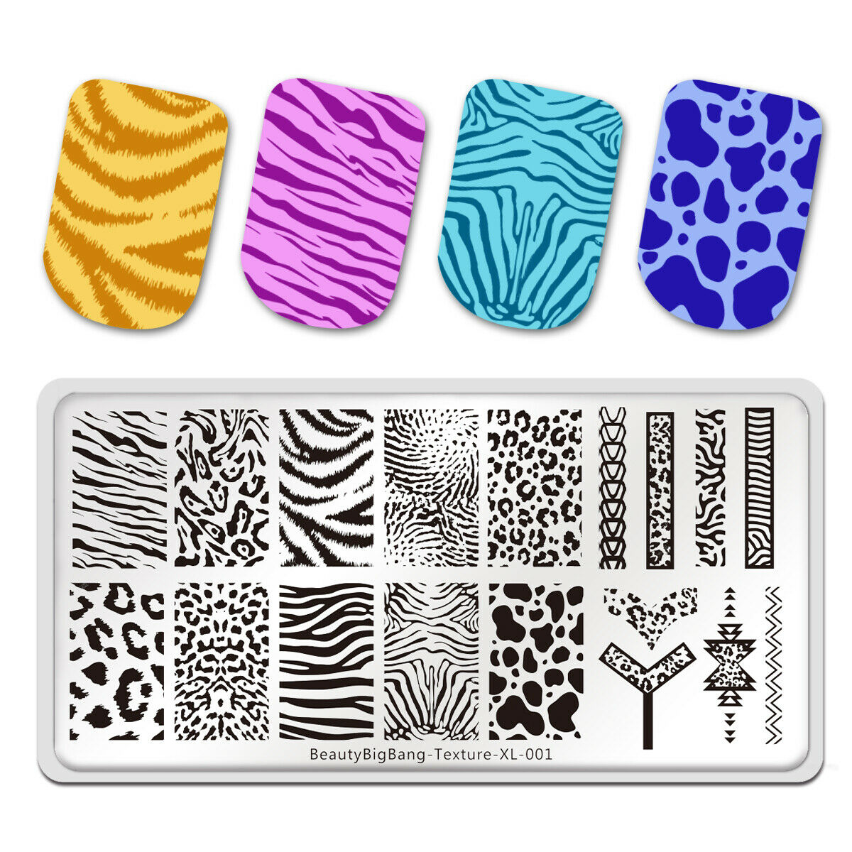 BeautyBigBang Nail Stamping Plates Natural Animal Leopard Print Nail Art HN US