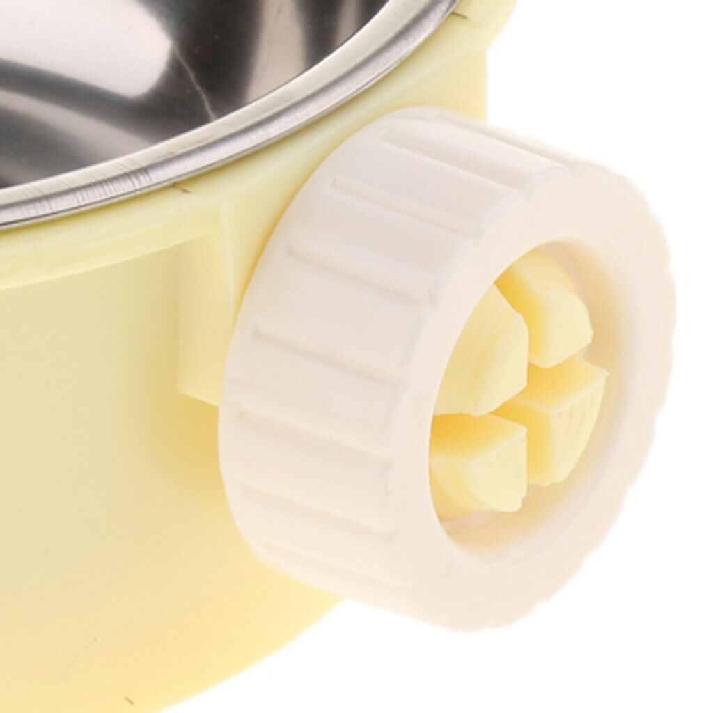 Easy Clean Food & Water Dog Bowl Pet Cage Hanging Feeding Bowl Yellow
