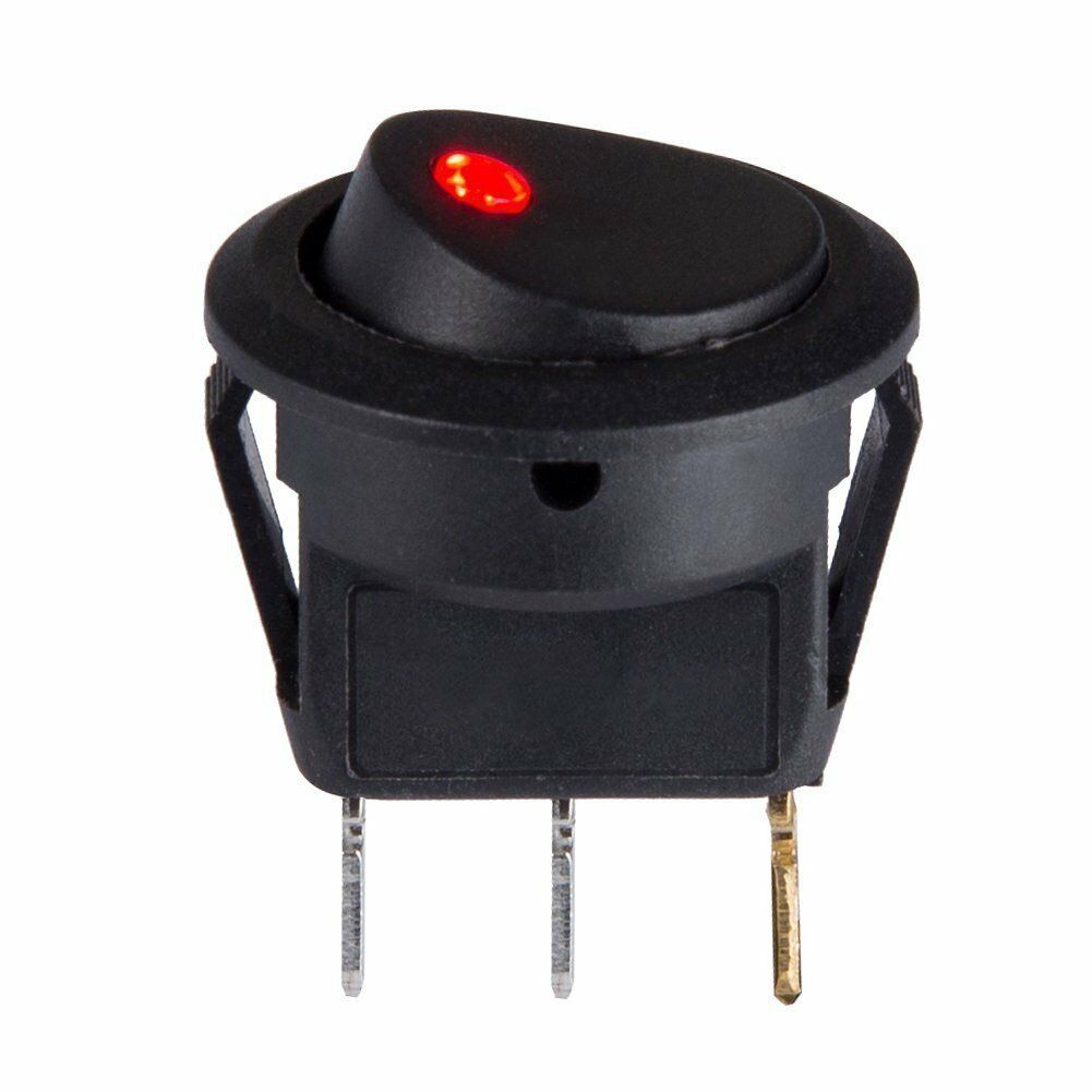 20PCS LED Dot Light 12V Car Auto Boat Round Rocker ON/OFF TOGGLE SPST SWITCH